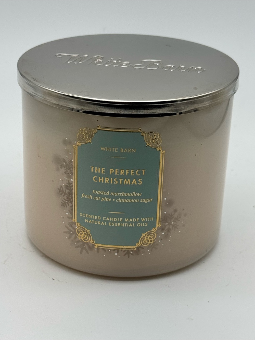 Bath & Body Works White Barn 3 Wick Candle The Perfect Christmas 14.5 oz New